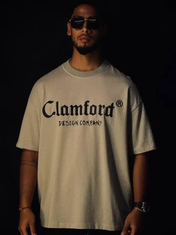 Camiseta texturizada Design Company, color camel