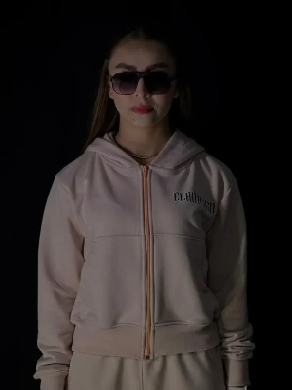 Hoodie cremallera mandarina, color mandarina
